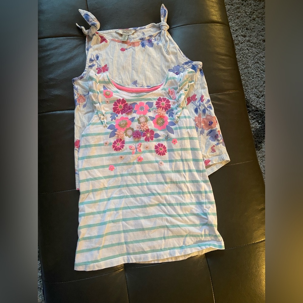 2 tank Tops Issac Mizrahi/Joules for girls size 7-8